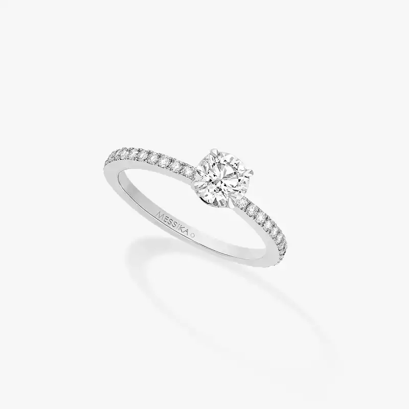 Brilliant-Cut Pavé Solitaire 0.30ct F/VS2