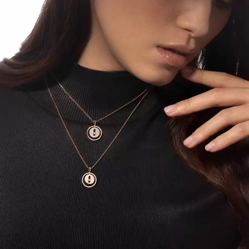Lucky Move pavé necklace small