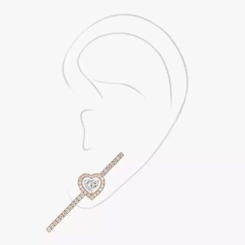 Mono Boucle d'Oreille Joy diamant cœur pavée 0,15ct